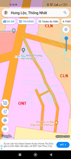 Đất thổ cư mặt tiền đường qh 32m trung tâm Hưng Lộc Thống Nhất Đồng Nai