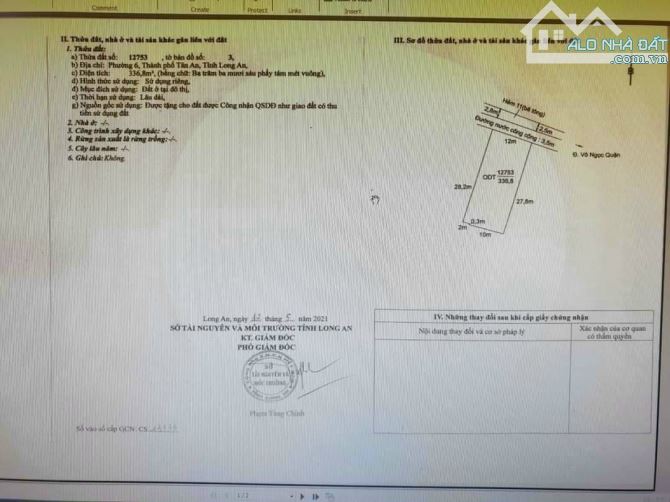 Đất hẻm ô tô đường Phạm Văn Trạch, P6, TP Tân An