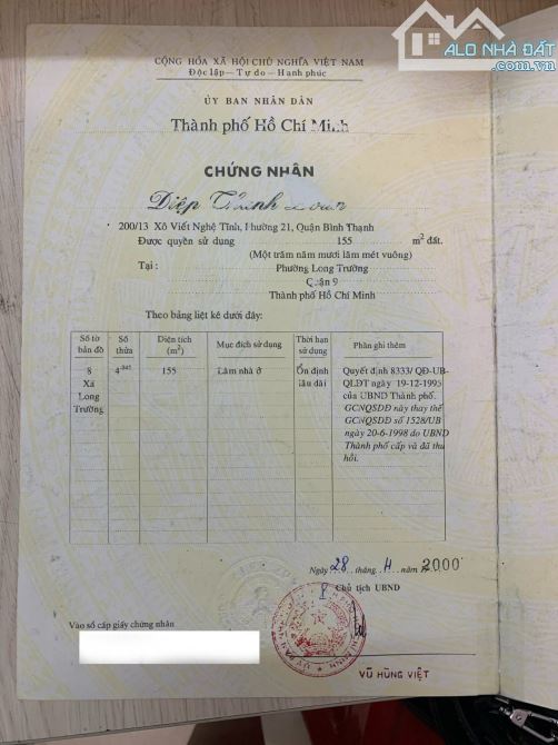 Bán Lô Đất 155m2 ngang 6,6m Đường Võ Văn Hát. P. Long Trường. - 1