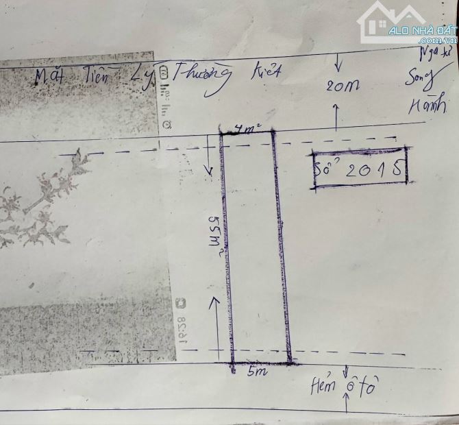 MẶT TIỀN LÝ THƯỜNG KIỆT KP2 THỊ TRẤN HÓC MÔN GIÁ RẺ 14 TỶ - 1