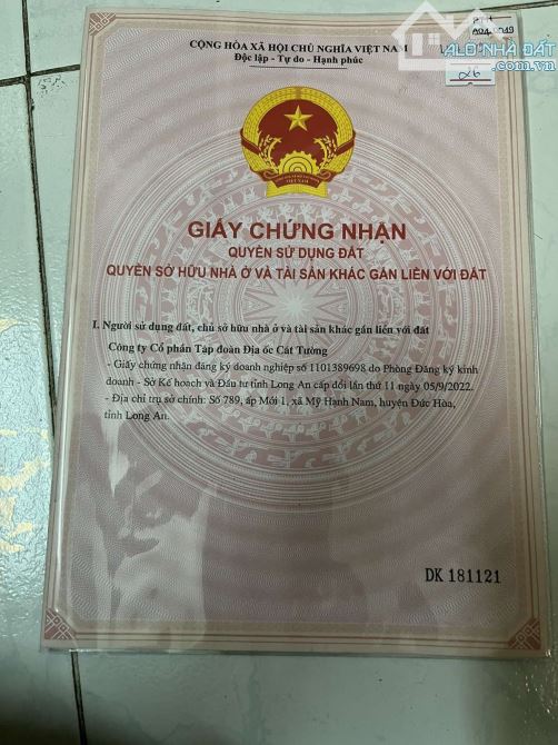 Kẹt vốn , bán cắt lỗ gấp 3 lô đất  dự án Cát Tường Park Houes, đã có sổ hồng
