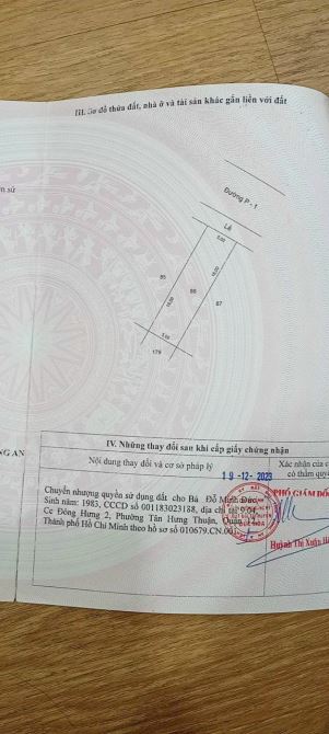 Bán gấp đất 5*18m mặt tiền Nguyễn Thị Thử. Gần hồ cá Koi