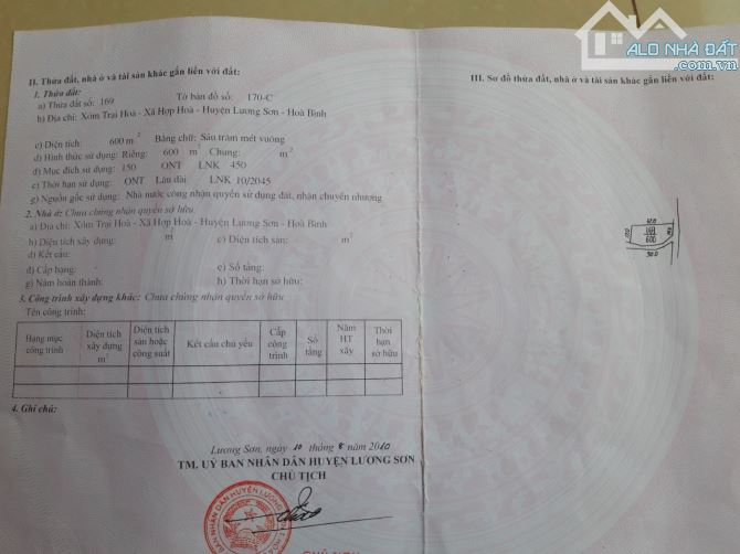 BDS đầu tư- kênh ĐT số 1 CC gửi bán 600m tại Cao Sơn  - lương Sơn. Giá thương lượng chủ. - 1