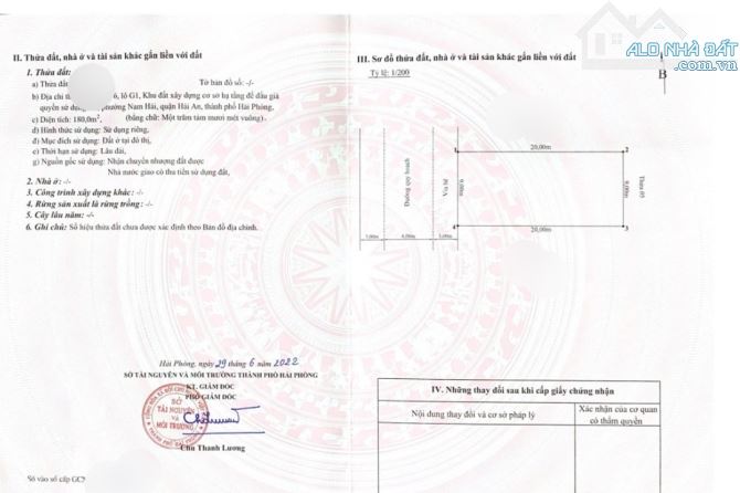 Bán lô đất biệt thự Ngân Anh Nam Hải Hải An DT 360 M - 1
