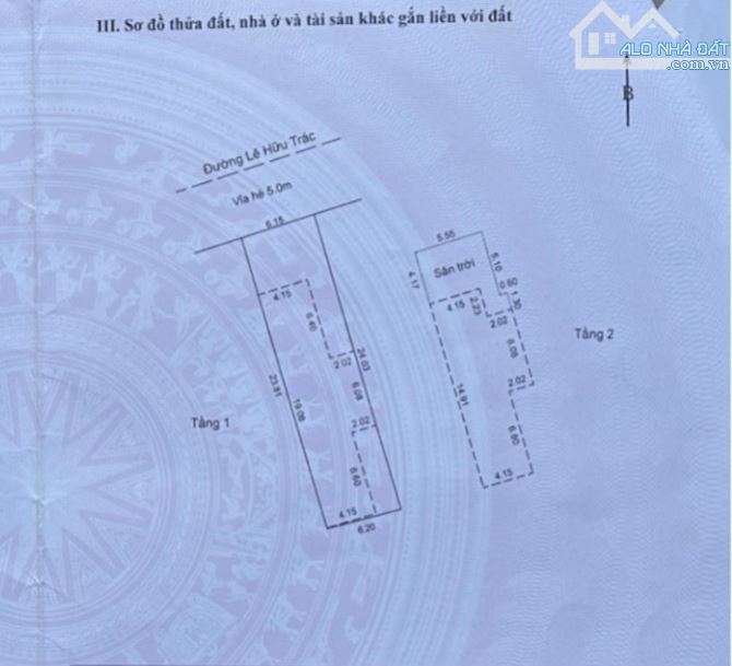 Nhà 2 tầng mặt tiền Lê Hữu Trác, quận Sơn Trà, S= 147m2. Ngang 6.2m. giá bán: 9tỷ xxx