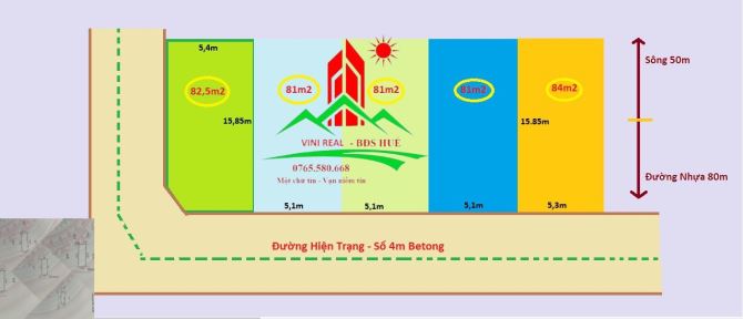 🔥 Bán 5 lô sát Uỷ Ban - Trường học Hương Hồ cách Thiên Mụ 2km giá 9xx tr/lô  🔥