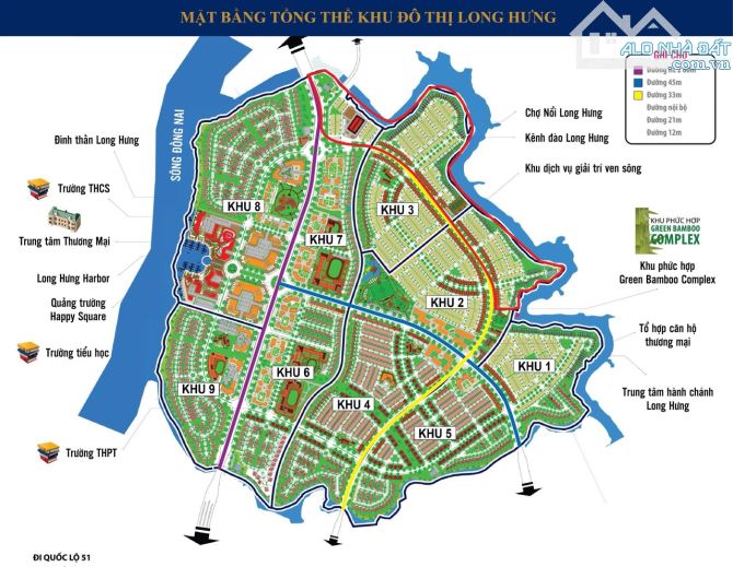 Long Hưng, Biên Hòa Còn mấy lô Biệt Thự View sông và Nhà đường 45m, Đường 33m - 4