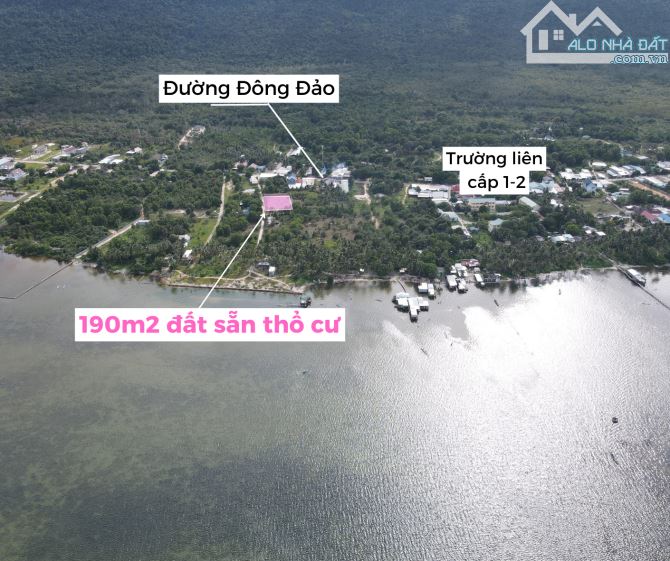 Bán 190m2 đất thổ cư view biển Hàm Ninh Phú Quốc chỉ 1.9 tỷ