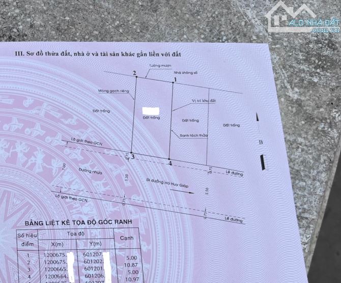 ĐẤT KHU DU LỊCH BẾN XƯA Đ. HÀ HUY GIÁP, P.THẠNH LỘC/Q12, HẺM 7M, 55M2, CHỈ 4xTỶ - 5