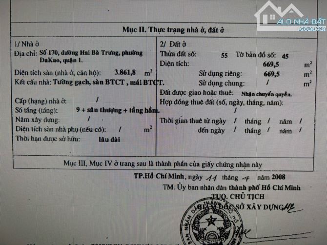Building 170 Hai Bà Trưng, ĐaKao, Q1 - CN: 669m2 (18,8mx33m NH: 21m) - Hầm 10 Lầu. 580 Tỷ - 1