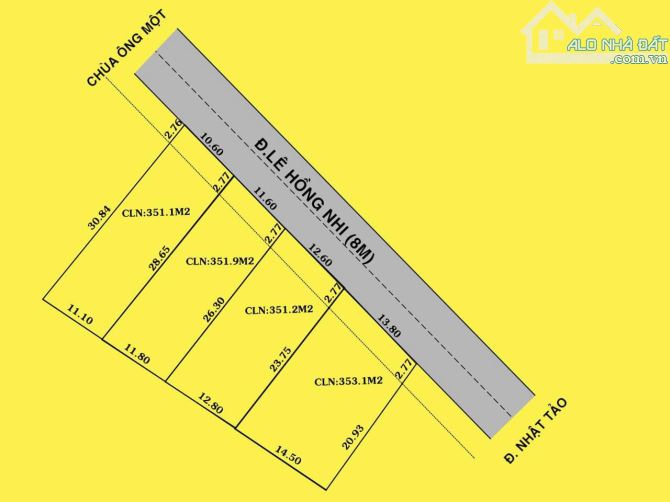 Bán 4 nền liền kề mặt tiền đường Lê Hồng Nhi - 1