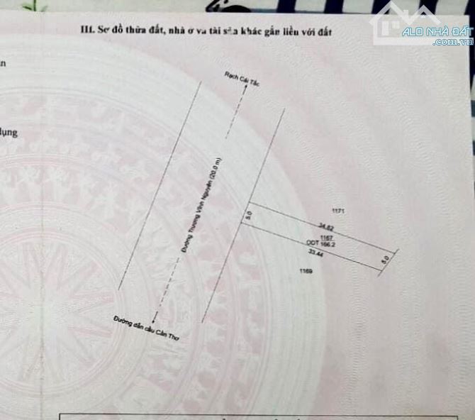 Bán nền thổ cư mặt tiền Trương Vĩnh Nguyên, 5x34, Tây Bắc, khúc cầu Hàng Bần, lộ 20m - 3