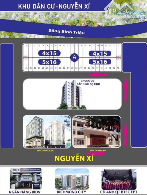 Cần bán gấp 3 lô đất MT Nguyễn Xí,P13, Quận Bình Thạnh giá chỉ 2tỷ810 70m2,XDTD, sổ ngay - 4