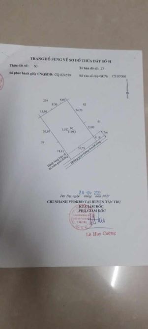 1700m2 đất lúa được chuyển thổ 990 triệu ngay chợ Bình Lãng tân trụ Long An ( ngộp) - 6