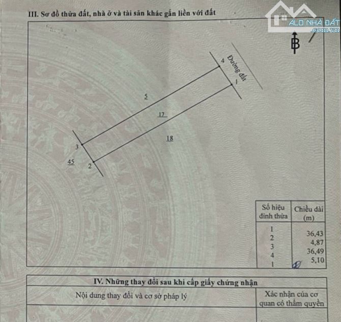 Bán đất sổ riêng kp2 Trảng Dài, Tp Biên Hòa, Đồng Nai