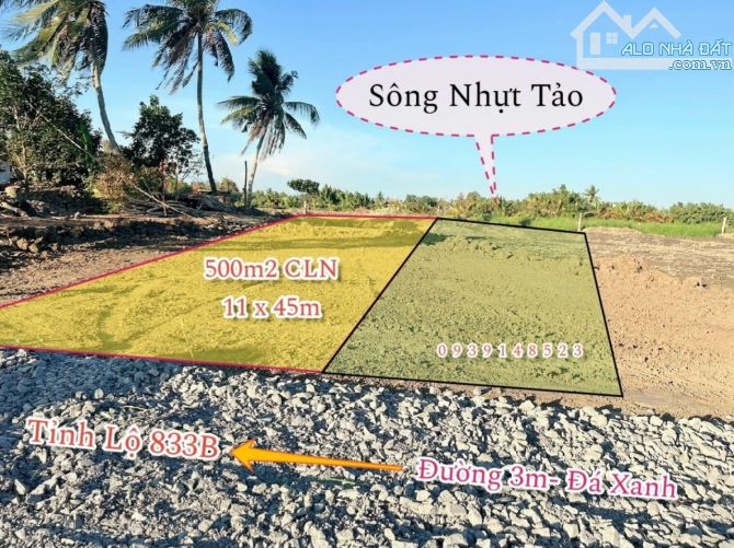 Quá đẹp, 500m2 đất vườn view sông Nhựt Tảo, 499 tr - 7