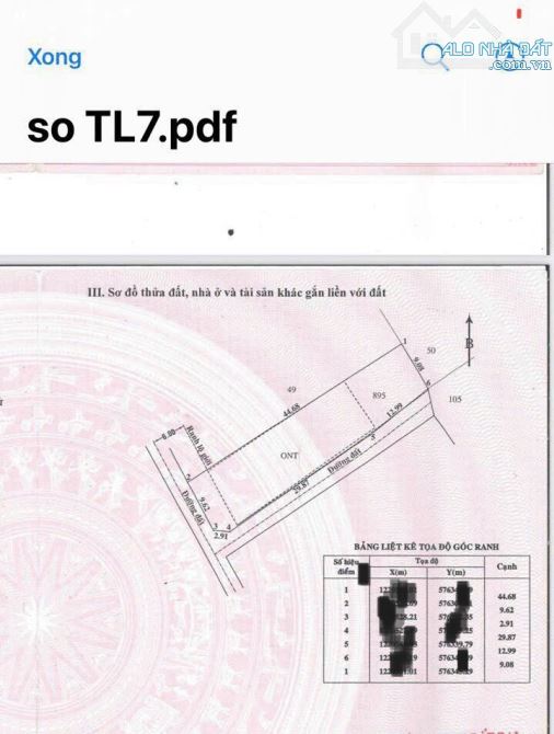 ĐẤT NGỘP 2 MẶT TIỀN TL7 BÁN GẤP DT 9 X 44, GIÁ 755 TRIỆU THỔ CƯ FULL - 3