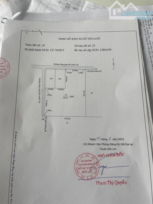 800 thổ và ( 1075m2 đất vườn) view sông ngay trung tâm Thạnh hoà bến lức Long An 4,2 tỷ - 7