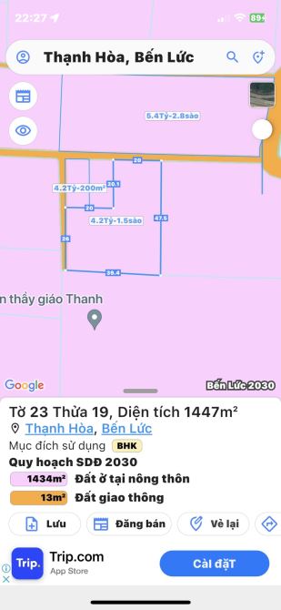 800 thổ và ( 1075m2 đất vườn) view sông ngay trung tâm Thạnh hoà bến lức Long An 4,2 tỷ - 8