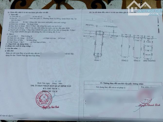 HẺM 1/ 8M- 4 TẦNG - 81M2- NGANG 4.5M -PHAN ANH -BÌNH TÂN -NHỈNH 6 TỎI . - 2