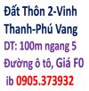 Đất thôn 2 Vinh Thanh, phú Vang Giá F0 chỉ 540tr gần Biển