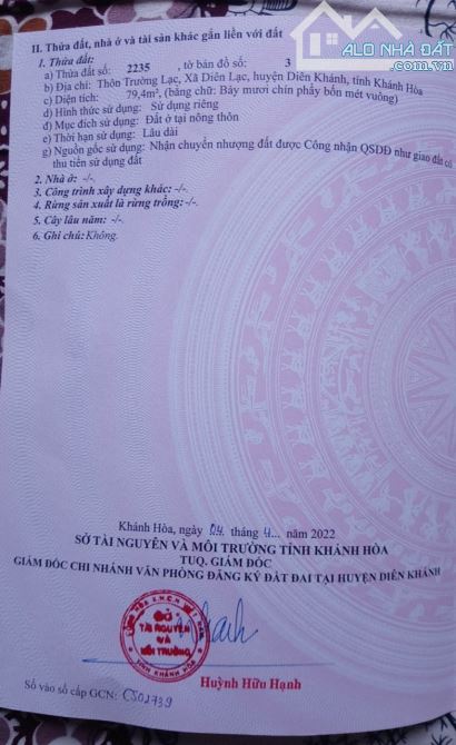 Bán đất Diên Lạc thôn Trường Lạc đường Bến Cát - cách Tỉnh Lộ 2 chợ Diên Lạc chỉ hơn 200m - 7