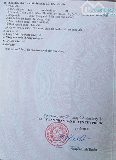 Bán đất kèm kho xưởng nhỏ ở Tấn Thành, Tuy Phước 1,49 tỷ