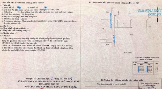 Cần bán nhà 121m2, Giá 680tr, SHR Tại Xã Tân Hiệp Huyện Hóc Môn. - 5