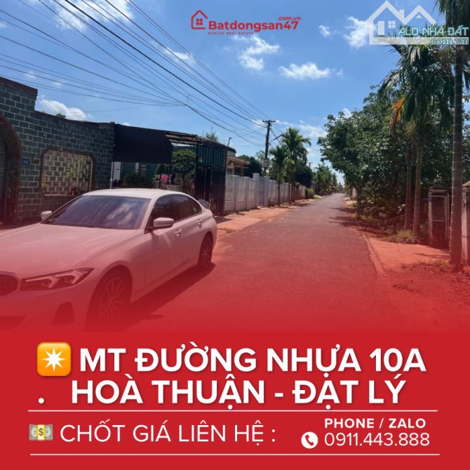 💥BÁN ĐẤT ĐƯỜNG ĐẸP 10A HOÀ THUẬN - ĐẠT LÝ