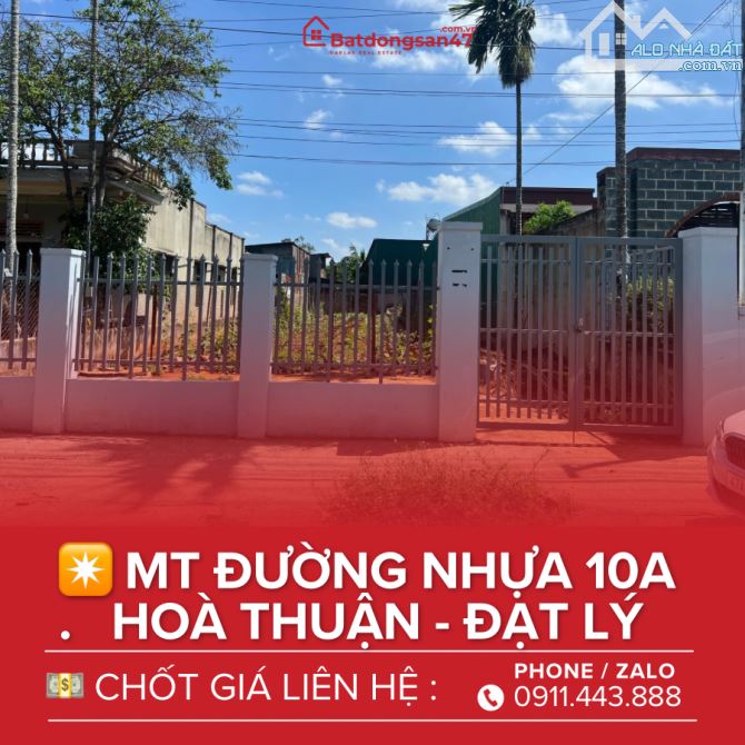 💥BÁN ĐẤT ĐƯỜNG ĐẸP 10A HOÀ THUẬN - ĐẠT LÝ - 1