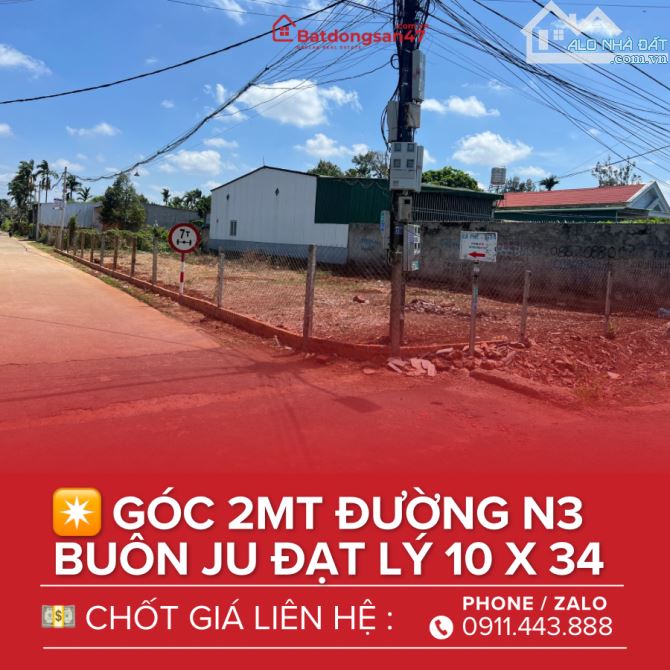 💥BÁN LÔ GÓC 2MT ĐƯỜNG N3 BUÔN JU - ĐẠT LÝ - 2