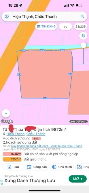✅ BÁN XƯỞNG LỚN 13700M2 ĐẤT SKC , MẶT TIỀN ĐƯỜNG NGUYỄN THÔNG, CHÂU THÀNH - GIÁ : 38 TỶ - 10