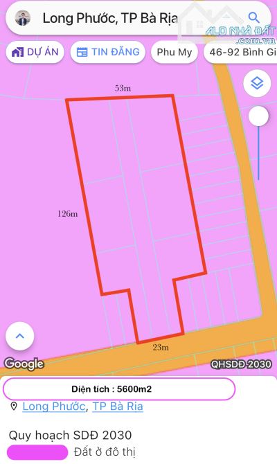 BÁN LÔ ĐẤT ĐẸP MT NHỰA TP.BÀ RỊA, PHỦ HỒNG -THỔ CƯ KHỦNG, CÁCH BIỂN CHỈ 15 PHÚT DI CHUYỂN - 1