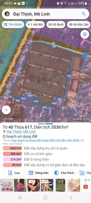 Bán đất CC Thường Lệ - Mê Linh 80m2 - Ô tô qua giá 2 tỷ. - 1