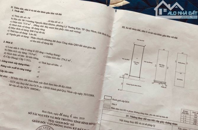 Chính chủ hh 1% Bán Nhà 4 Tầng Mặt Tiền Nguyễn Bỉnh Khiêm P. Lý Thường Kiệt Quy Nhơn,76m2 - 5