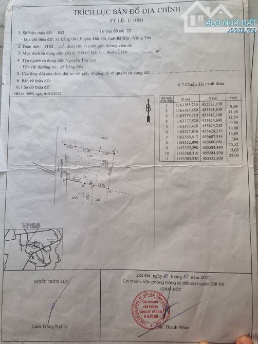 BRVT Ngay chợ Láng Dài 1162m2-300tc Ngang 30m - 1