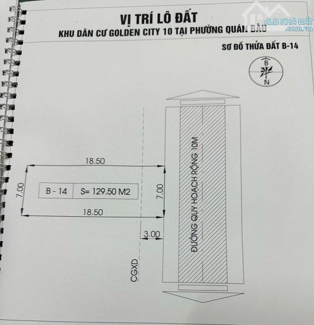 Bán lô đất trống đường Golden City 10A, đường Nguyễn Cảnh Hoan rẽ vào thuộc p Quán Bàu - 3