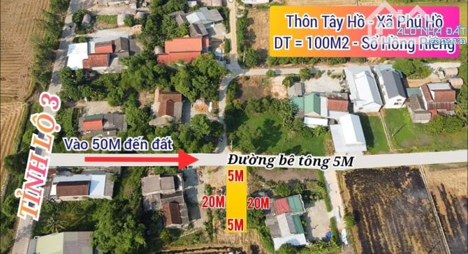 Đất full thổ cư tại Phú Hồ, Giá đầu tư chỉ 585tr/100m2 - 1