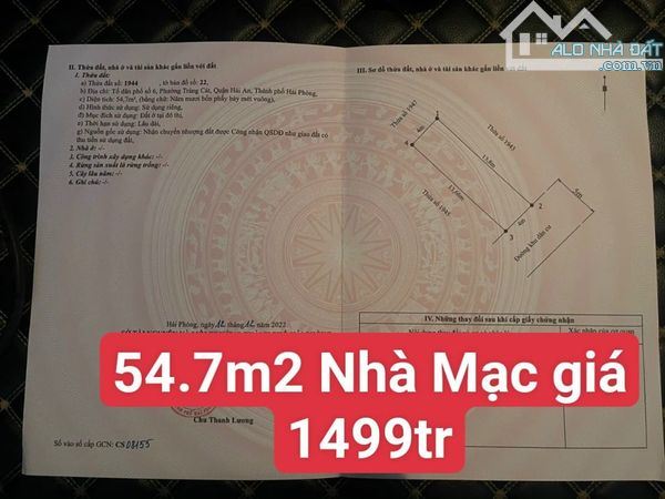 Bán 2 lô đất sau nhà mặt đường nhà mạc tràng cát Hải an - 1