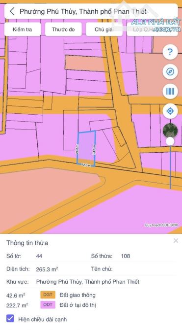Bán đất mặt tiền đường Nhựa giáp Ocean Dunes phường Phú Thuỷ TP Phan Thiết 263m2 giá 12 tỷ - 4