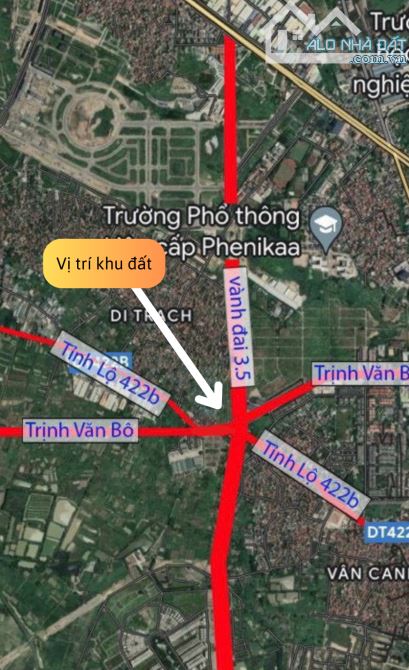 Duy nhất lô DT 48,5m2, ngã 6 giao nhau đường VĐ 3.5, Trịnh Văn Bô và 422B - 2