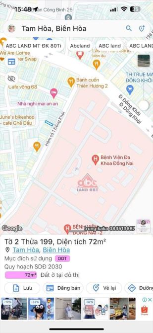 Bán lô đất mặt tiền kinh doanh , sát bv Đồng Nai , hẻm bánh cuốn Thiên Hương p. Tam Hoà - 4