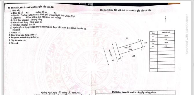 Bán lô đất 5x20m mặt tiền đường nhựa 20,5m Nghĩa Chánh, TP Quảng Ngãi - 3