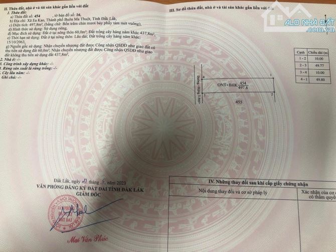 Bán đất hẻm 19/5 , P.Ea Tam , TP BMT , Đắk Lắk - 4