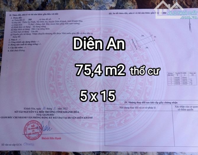 "Lô đất Diên An, Diên Khánh chỉ 700 triệu. Đường ô tô đi 6 mét. Từ Võ Nguyên Giáp rẽ đường - 4