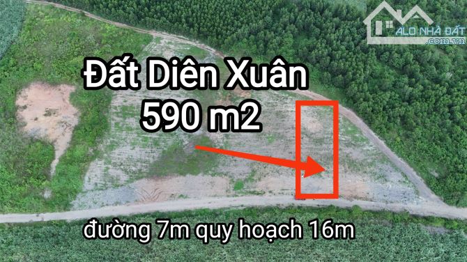 "Bán đất thôn Xuân Tây, Diên Xuân, Diên Khánh chỉ 270 triệu/ 590 m2.  - Đường 7m quy họ