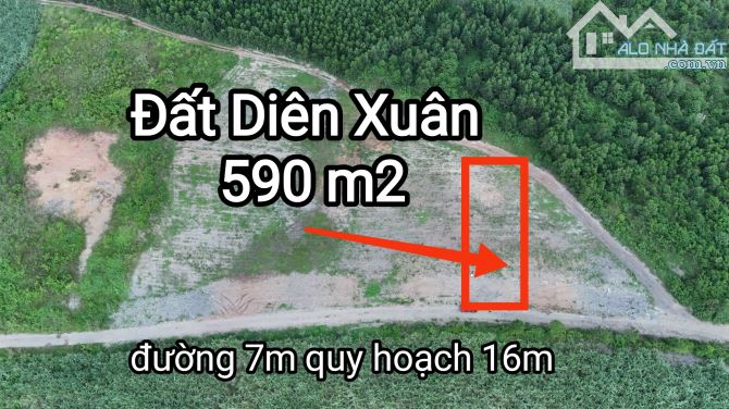 "Bán đất thôn Xuân Tây, Diên Xuân, Diên Khánh chỉ 270 triệu/ 590 m2.  - Đường 7m quy hoạch