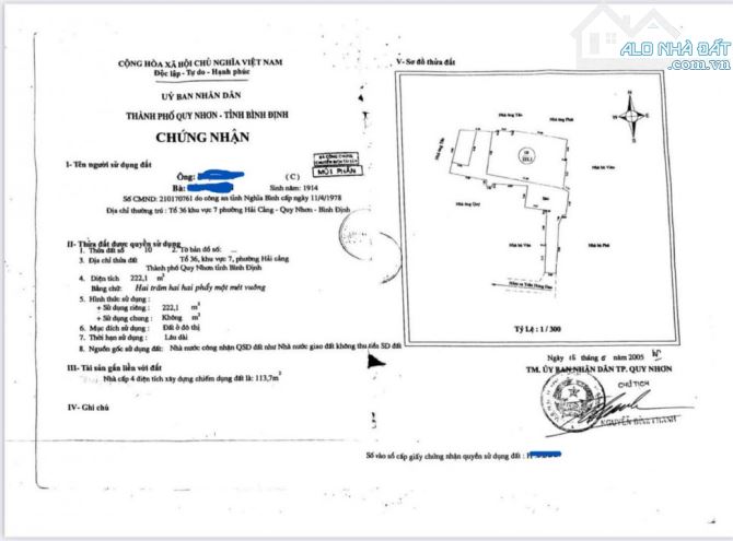 Bán nhà hẻm Xuân Diệu, TP Quy Nhơn hơn 222m2