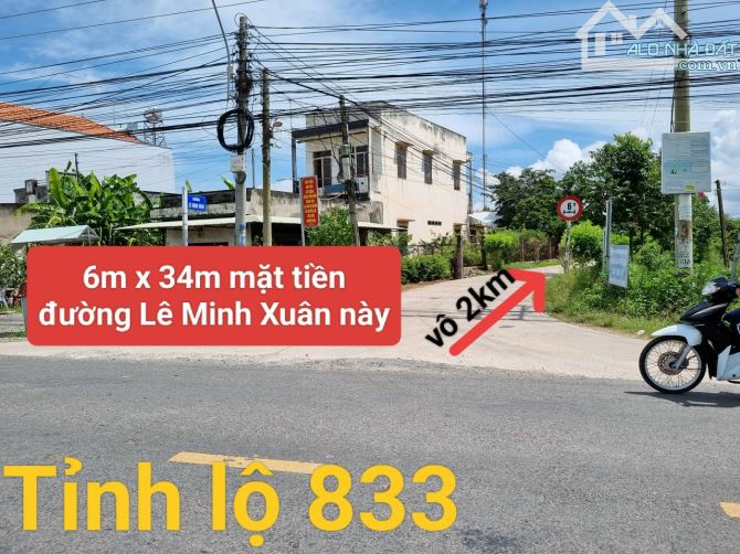 6x34 mặt tiền đường Lê Minh Xuân TP. Tân An 999tr