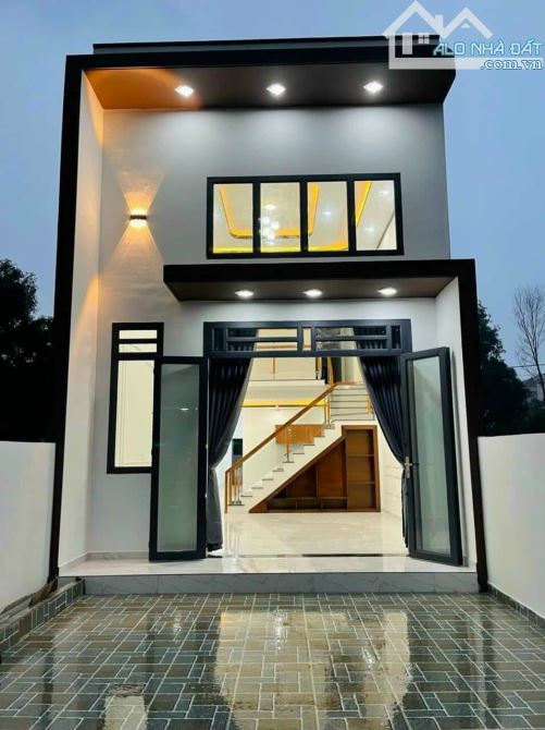 Bán Gấp nhà mới gác lửng đổ đúc kiên cố, thổ cư 100% sổ riêng, sau chợ Thạnh Phú vào 600m - 1